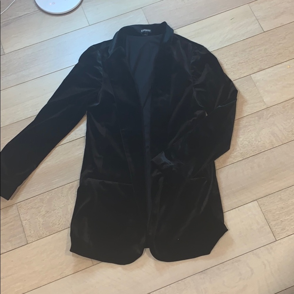 Black velvet express blazer